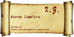 Korek Zamfira névjegykártya